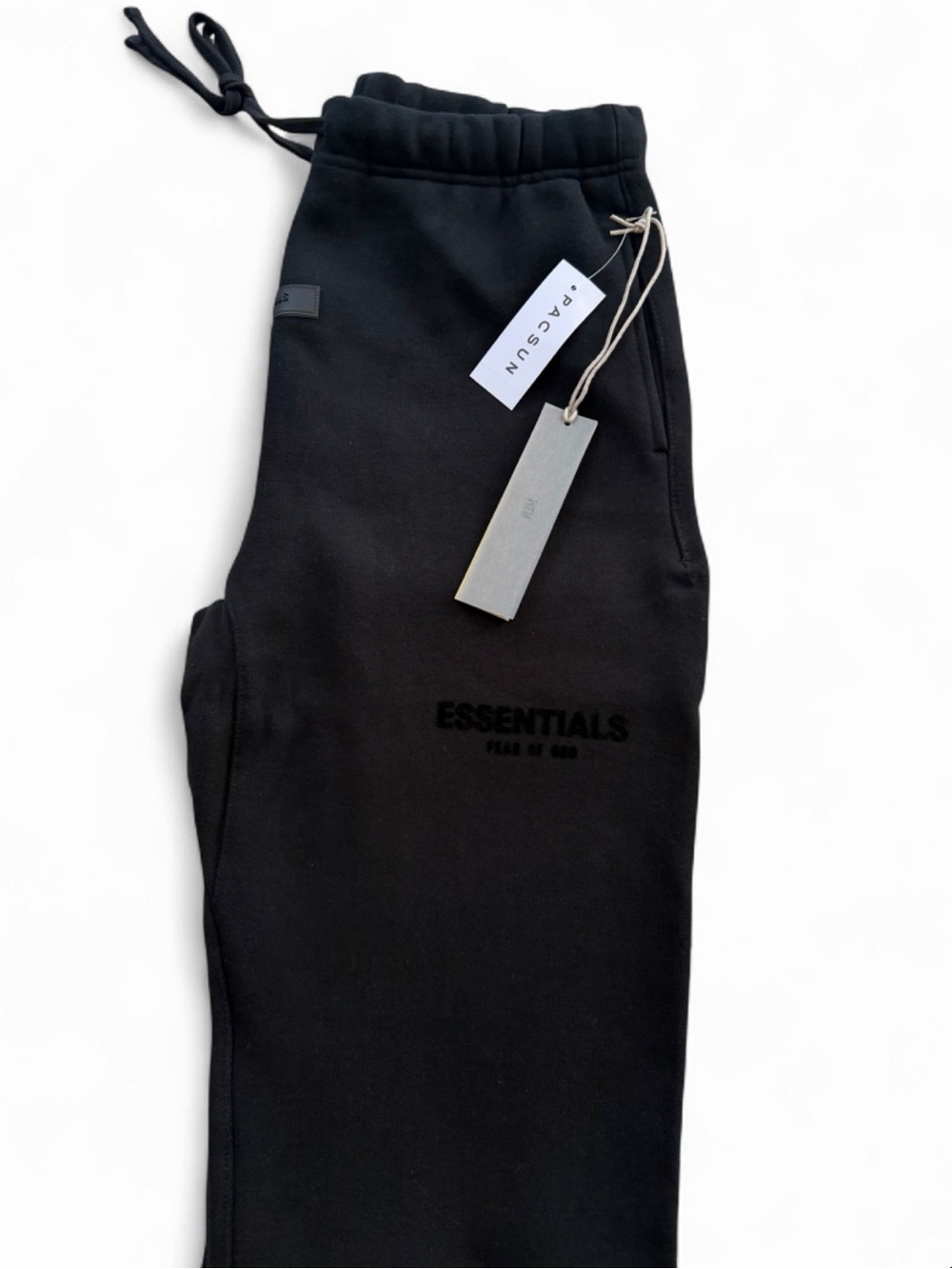 Essentials Men's Black Sweatpants with Subtle Logo